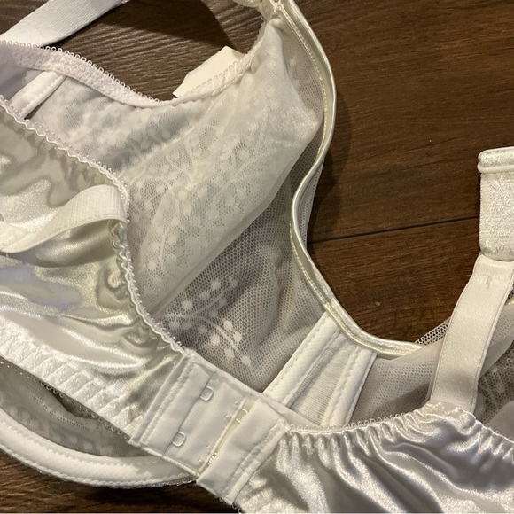 Playtex Bra Sheer Sexy Full Figure 2-Ply Lining Embroidered Style T006 White 42C - Picture 9 of 10